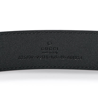 Gucci GG Supreme Monogram Matte Plutone Calfskin Double G 30mm Belt 105 42 Beige Ebony Black 3 of 5