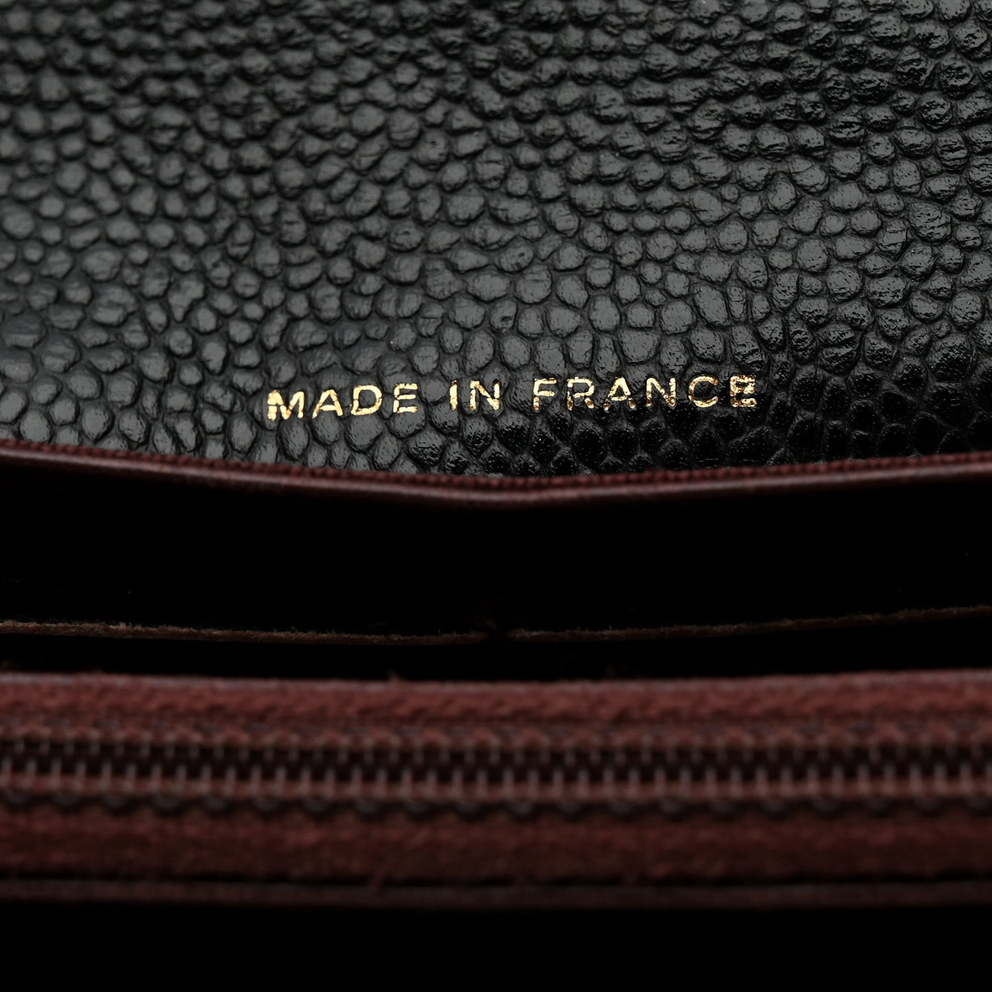Caviar Quilted Large Gusset Flap Wallet Black