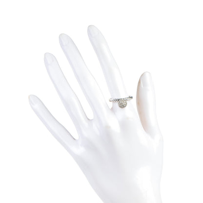 David Yurman Sterling Silver Pave Diamond 8mm Element Ball Ring 51.5 6 2 of 4