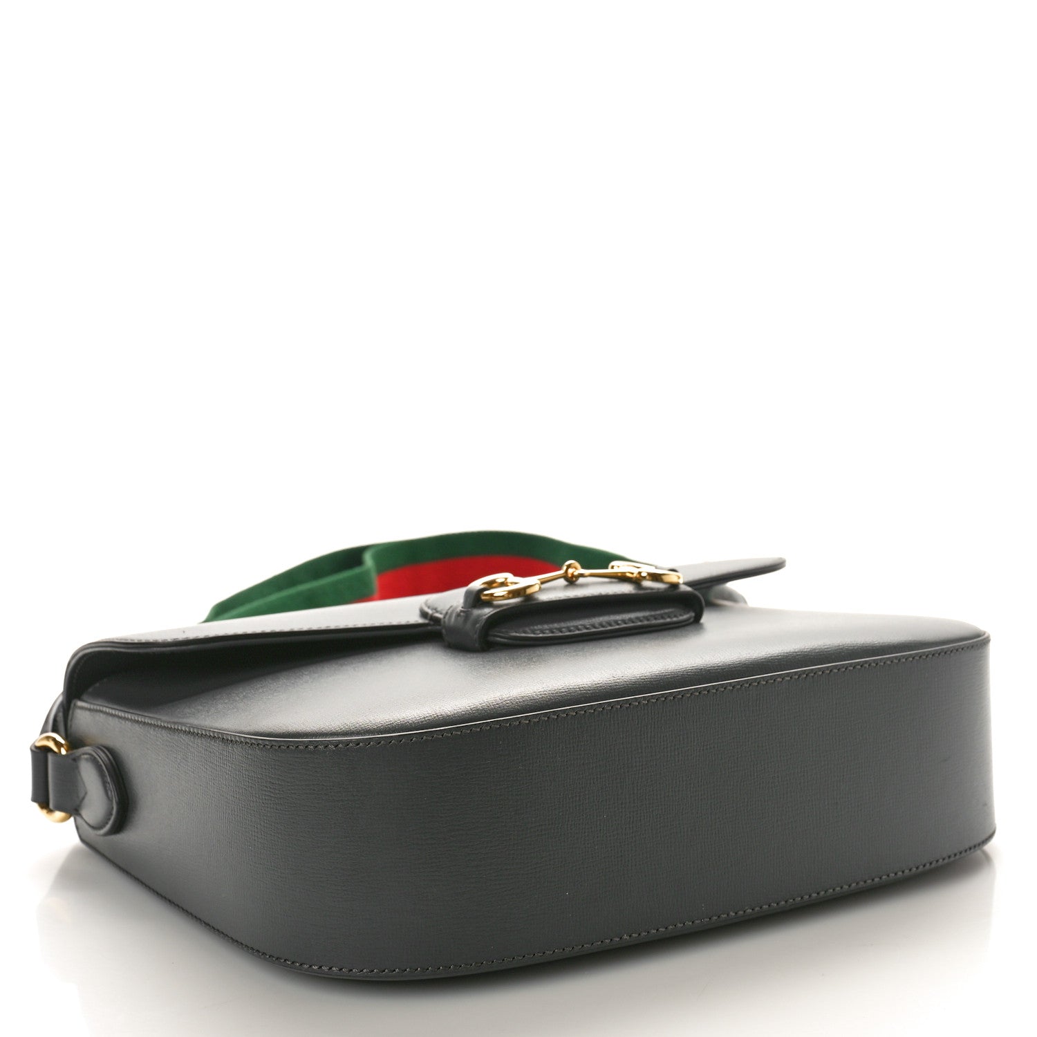 Gucci Azalea Calfskin Web Horsebit 1955 Shoulder Bag Graphite Grey 4 of 10