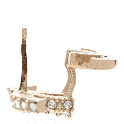 Chanel Metal Crystal Bead CC Earrings Gold 5 of 6