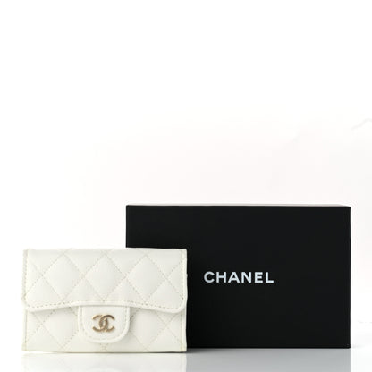 Chanel Caviar Quilted Flap Card Holder Wallet White 8 of 8