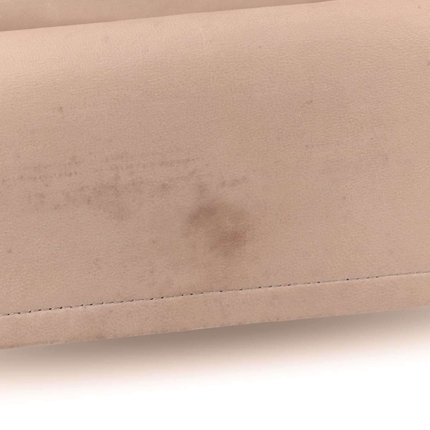 Lambskin Camellia Stitched Medium Double Flap Light Beige