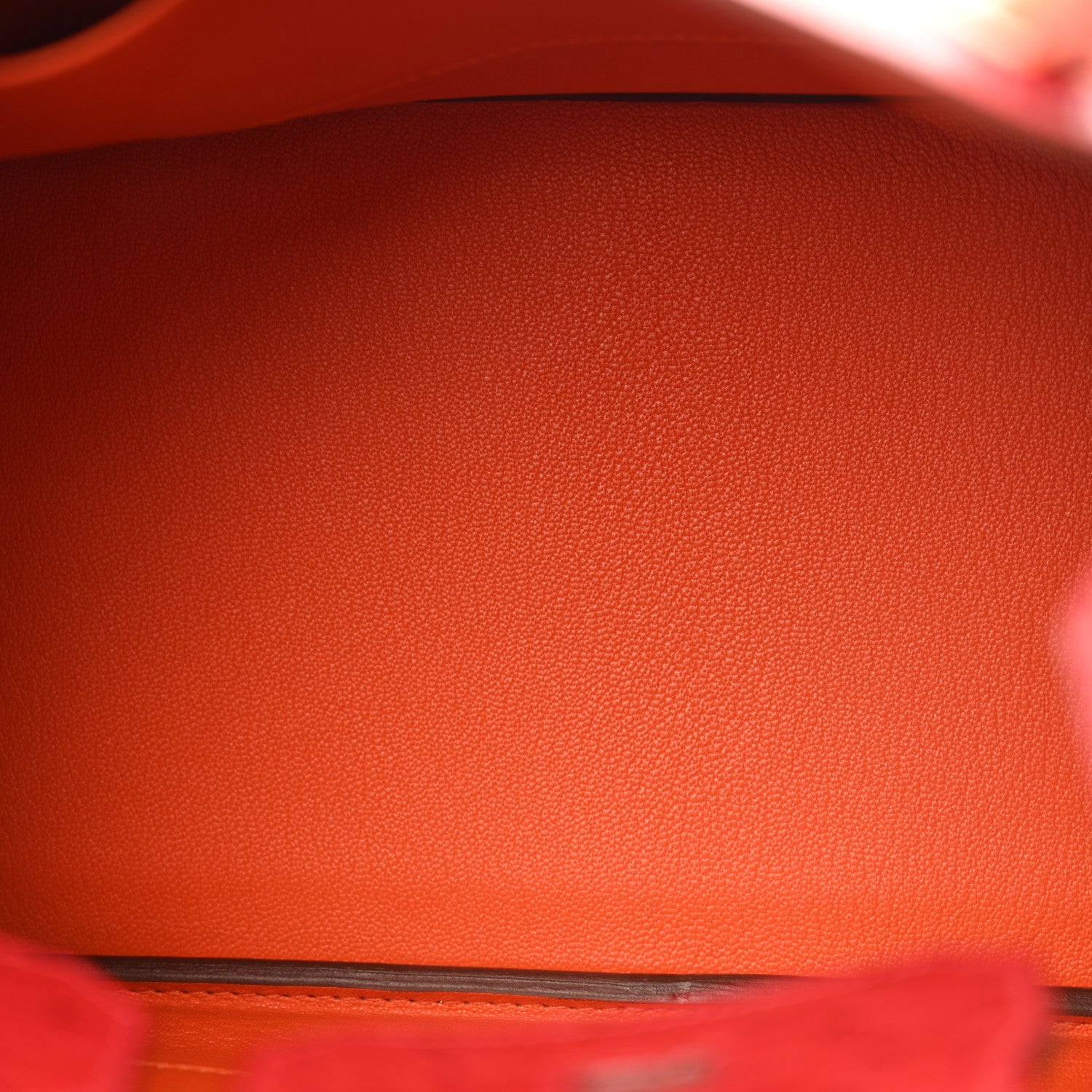 Hermes Ostrich Horseshoe Birkin 30 Rouge Vif Orange 5 of 12