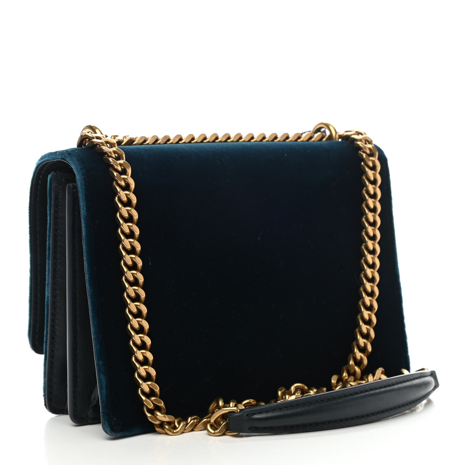 Saint Laurent Velvet Small Monogram Sunset Dark Ottanio 3 of 9