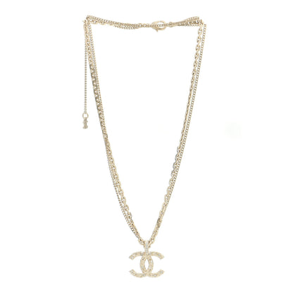 Chanel Crystal CC Multi Strand Chain Necklace Gold 3 of 6