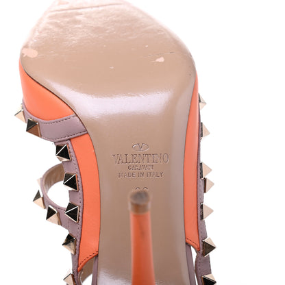 Valentino Garavani Nappa Rockstud Ankle Strap Pumps 36 Orange Poudre 7 of 17
