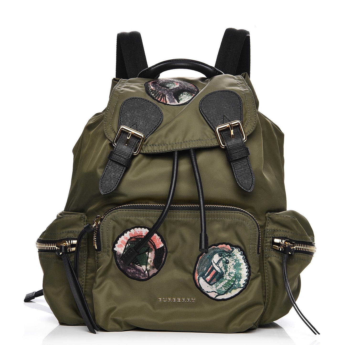 Nylon Patches Medium Rucksack Green