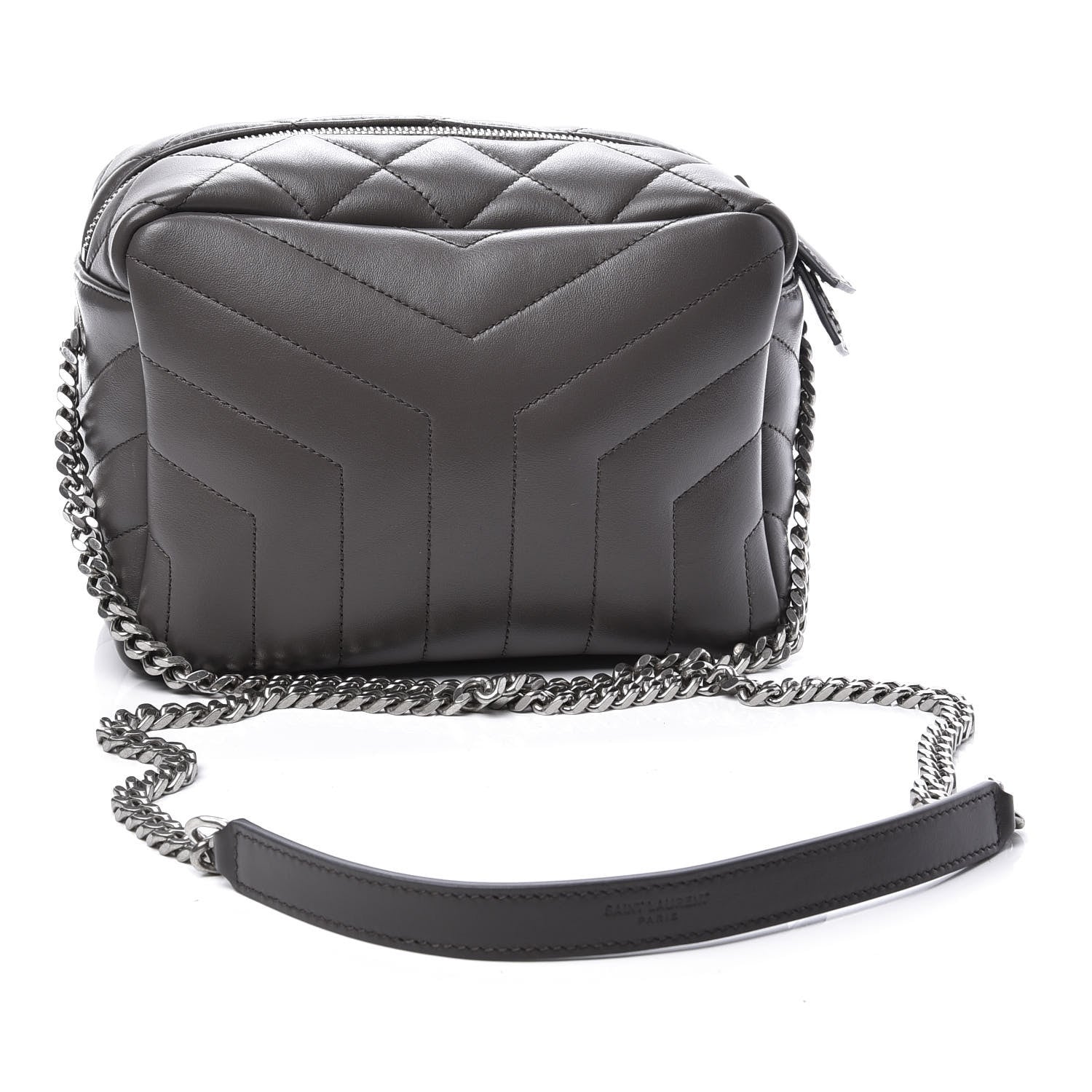 Saint Laurent Calfskin Y Quilted Monogram Small Loulou Bowling Bag Earth 2 of 8