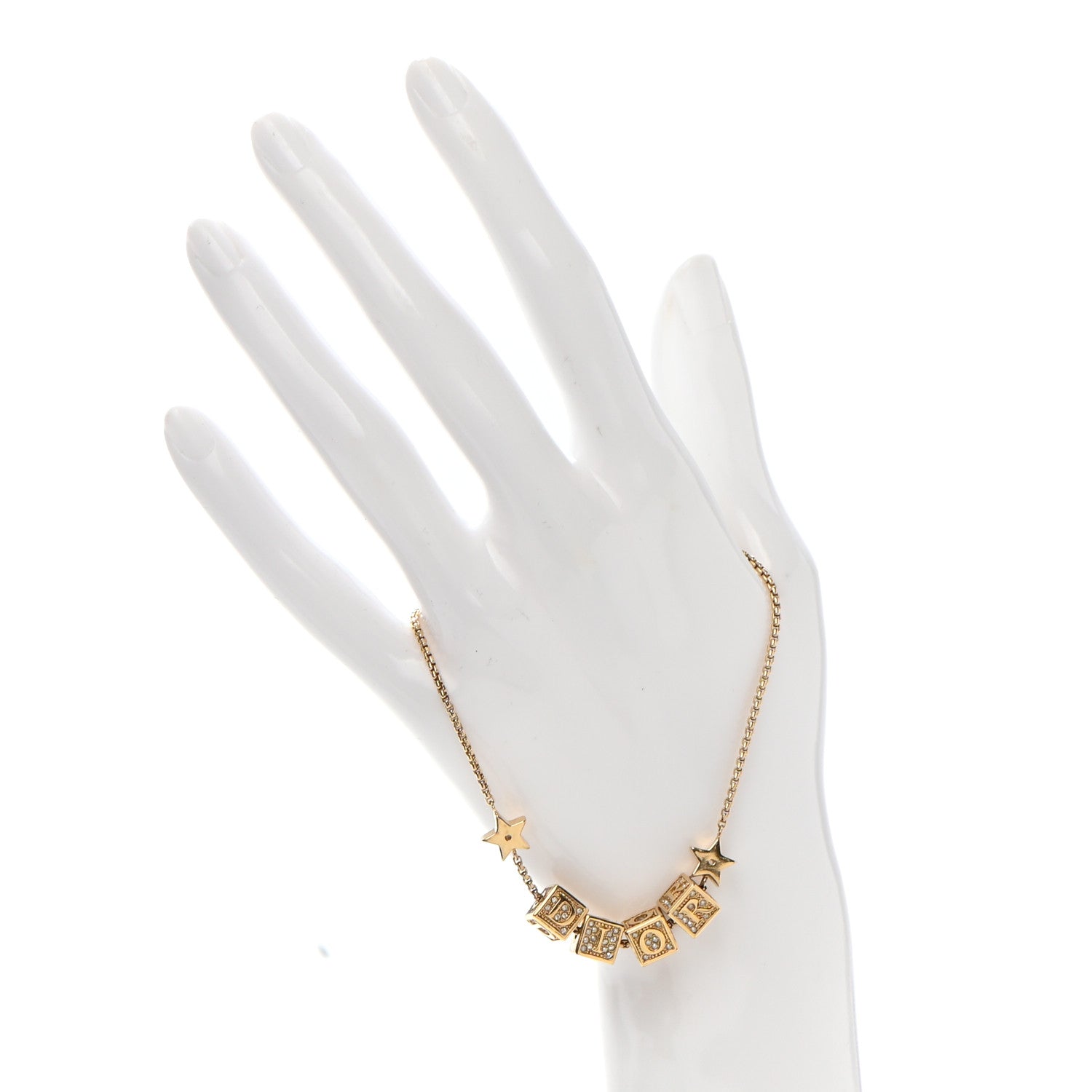 Christian Dior Crystal Star Dice Bracelet Gold 2 of 4