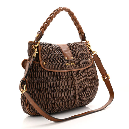 Miu Miu Nappa Cloquet Coffer Hobo Antilope 3 of 10