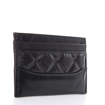 Chanel Aged Calfskin Smooth Calfskin Quilted Gabrielle Card Holder So Black 3 of 8