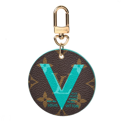 Louis Vuitton Monogram Illustre V Bag Charm Key Ring Turquoise 1 of 5