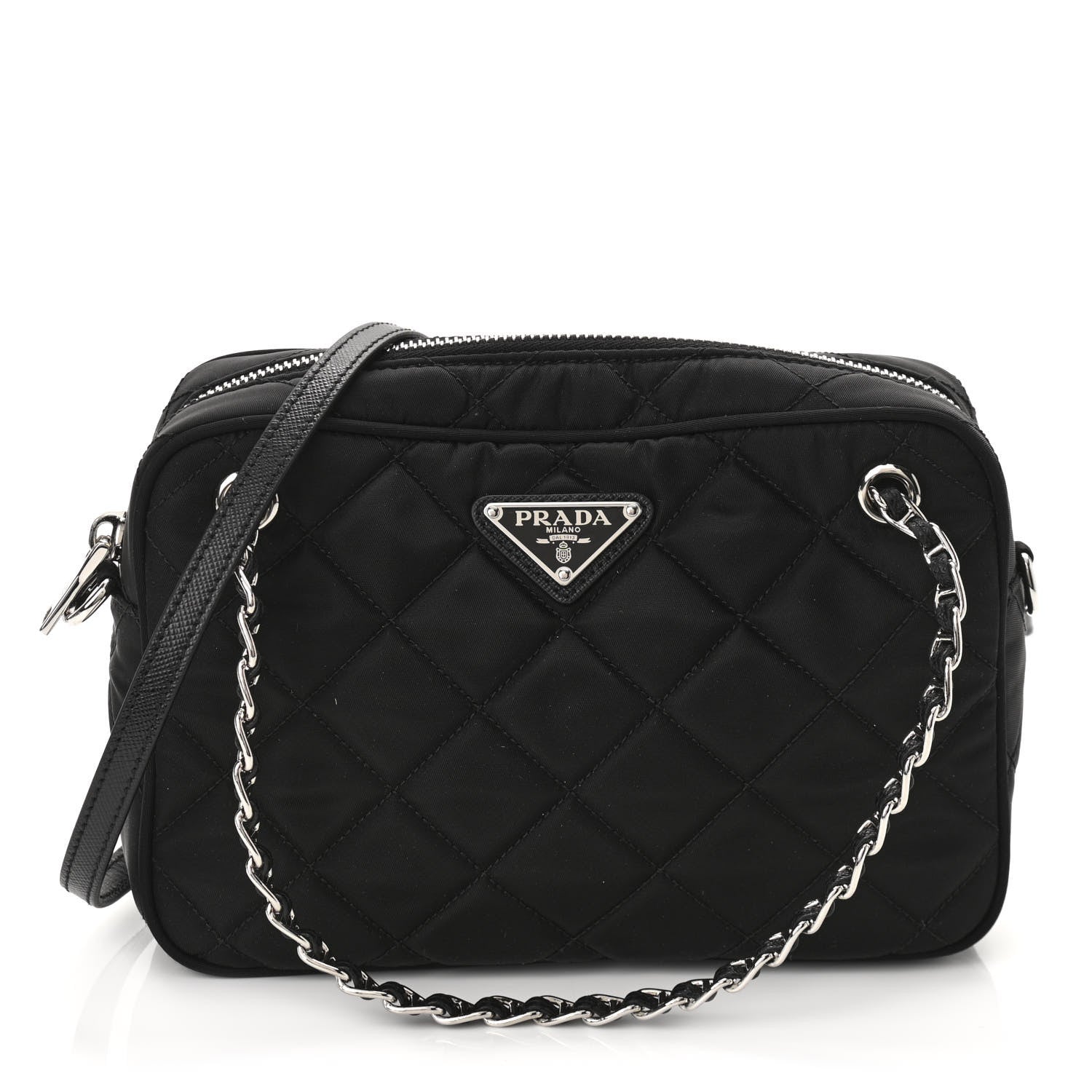 Prada Nylon Tessuto Impuntu Quilted Bandoliera Crossbody Bag Black 1 of 9