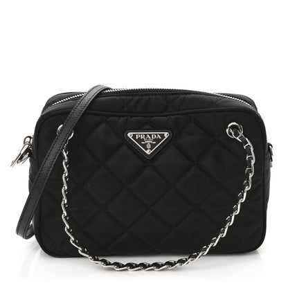 Prada Nylon Tessuto Impuntu Quilted Bandoliera Crossbody Bag Black 1 of 9