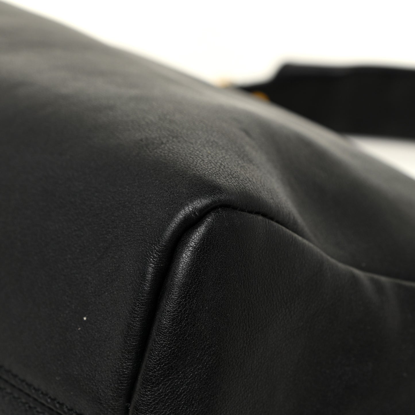 Calfskin Zipper Strap Hobo Black