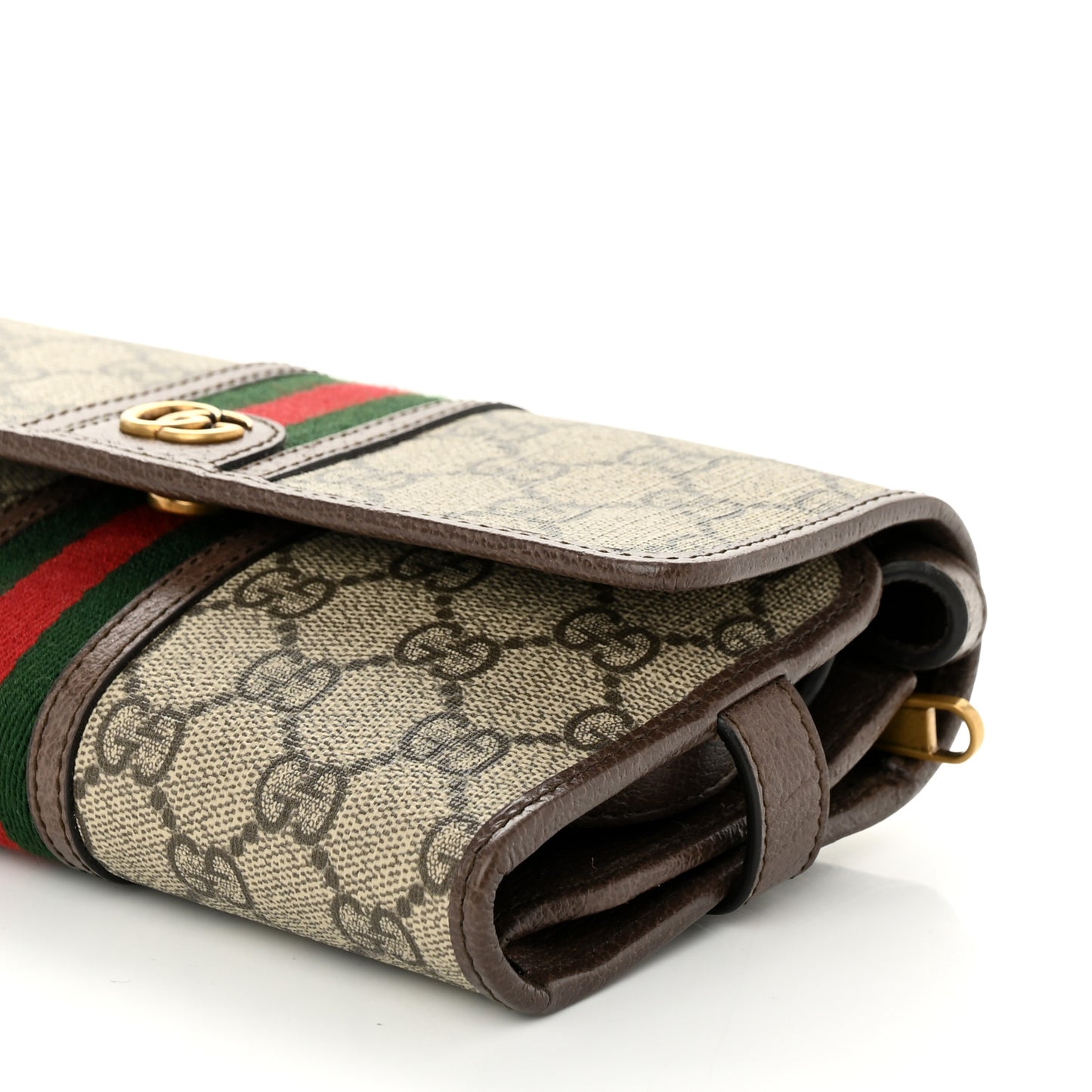 GG Supreme Monogram Web Ophidia Crossbody Wallet Beige New Acero