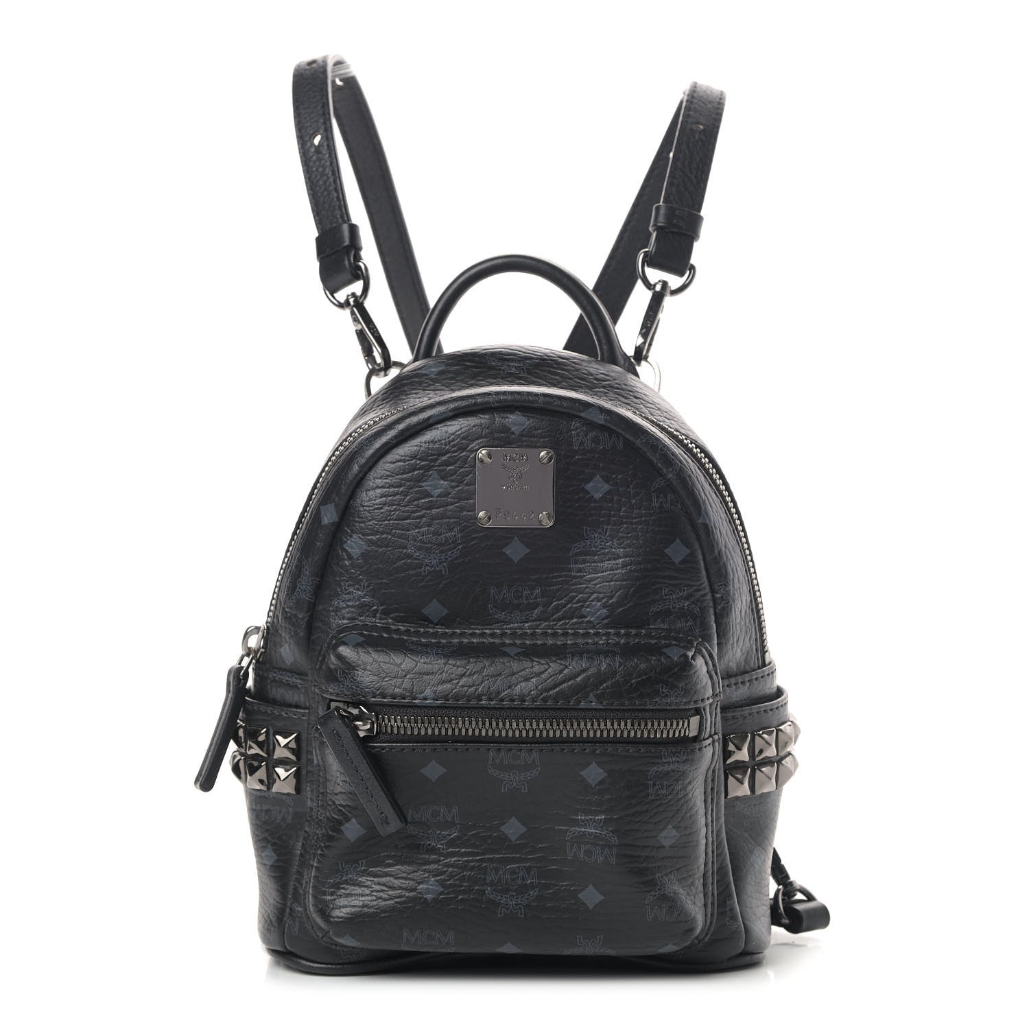 MCM Visetos Side Stud X-Mini Stark Bebe Boo Backpack Black 1 of 8