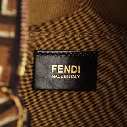 Fendi Zucca Vitello Medium Chef Boston Tobacco Oro Moro 6 of 8