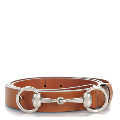 Gucci Calfskin Round Buckle Horsebit Selleria Belt Cuir 110 44 Brown 1 of 7