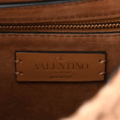 Valentino Garavani Cashmere Medium Roman Stud Shoulder Bag Brown 6 of 8