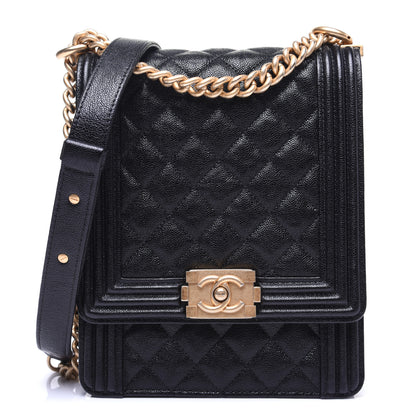 Chanel Caviar Quilted North South Boy Flap Black 1 of 15