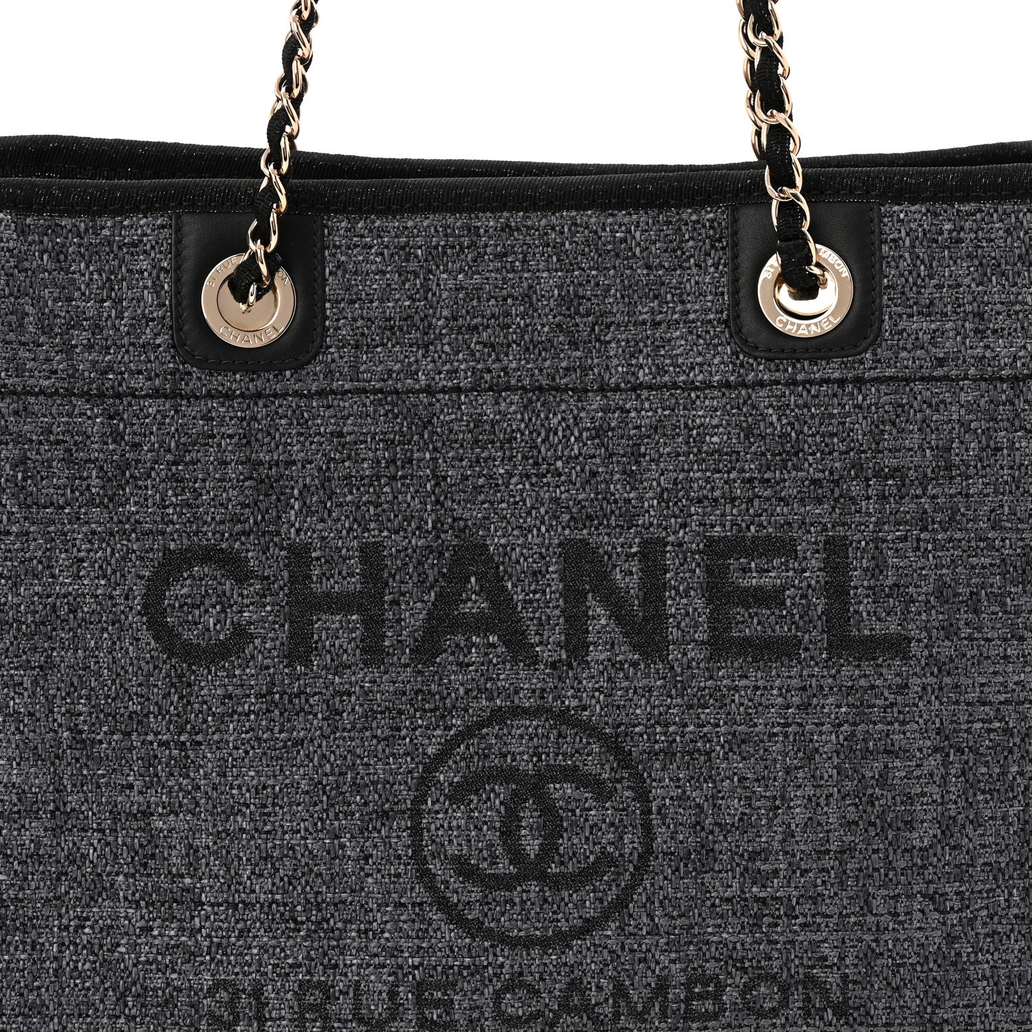 Chanel Woven Straw Raffia Small Deauville Tote Blue 8 of 10
