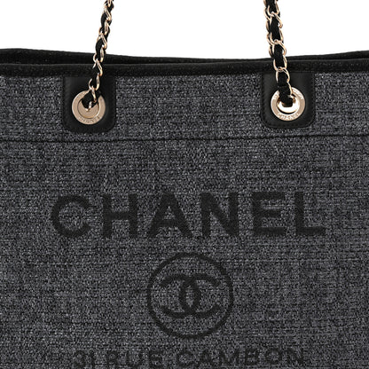 Chanel Woven Straw Raffia Small Deauville Tote Blue 8 of 10