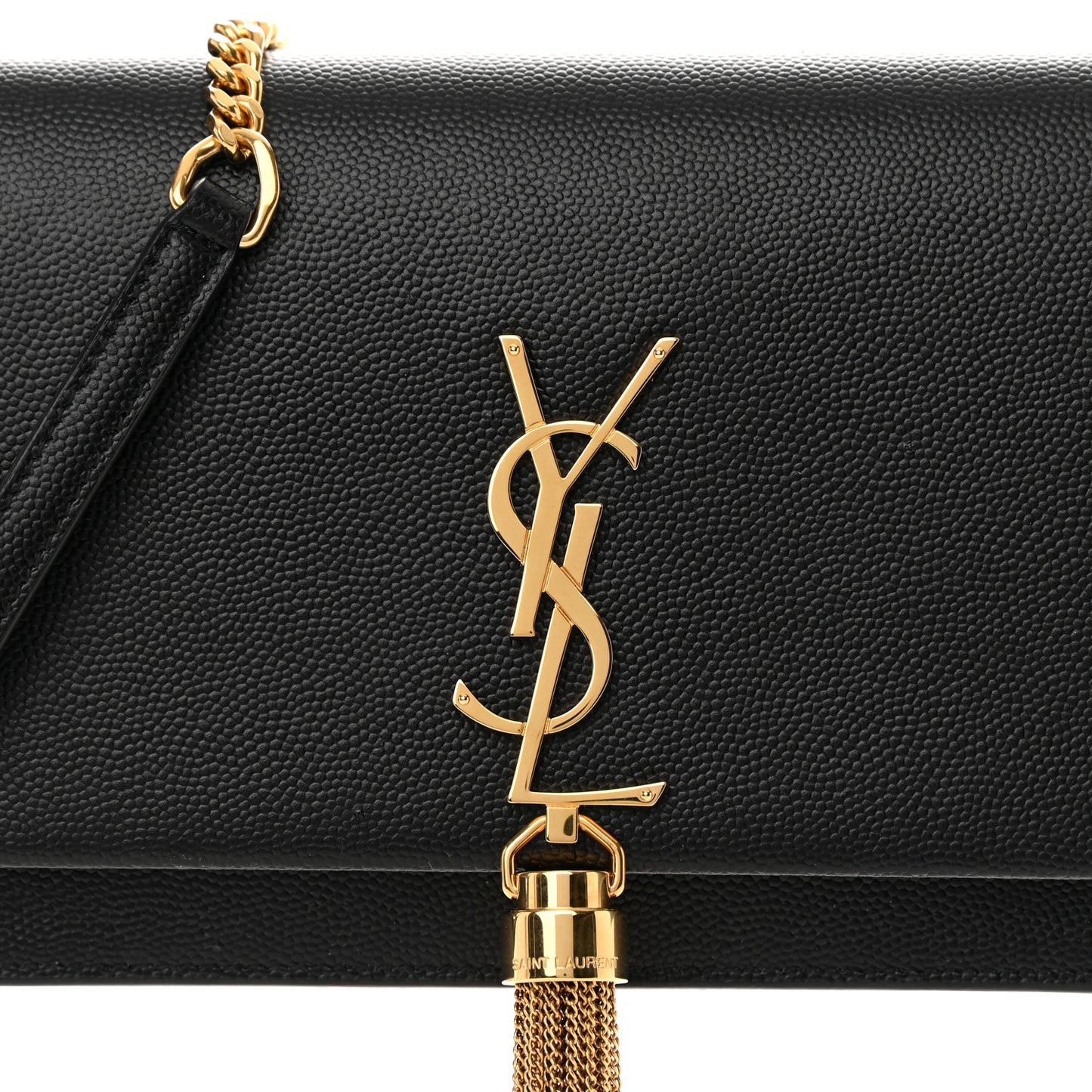 Grain De Poudre Classic Monogram Kate Tassel Chain Wallet Black