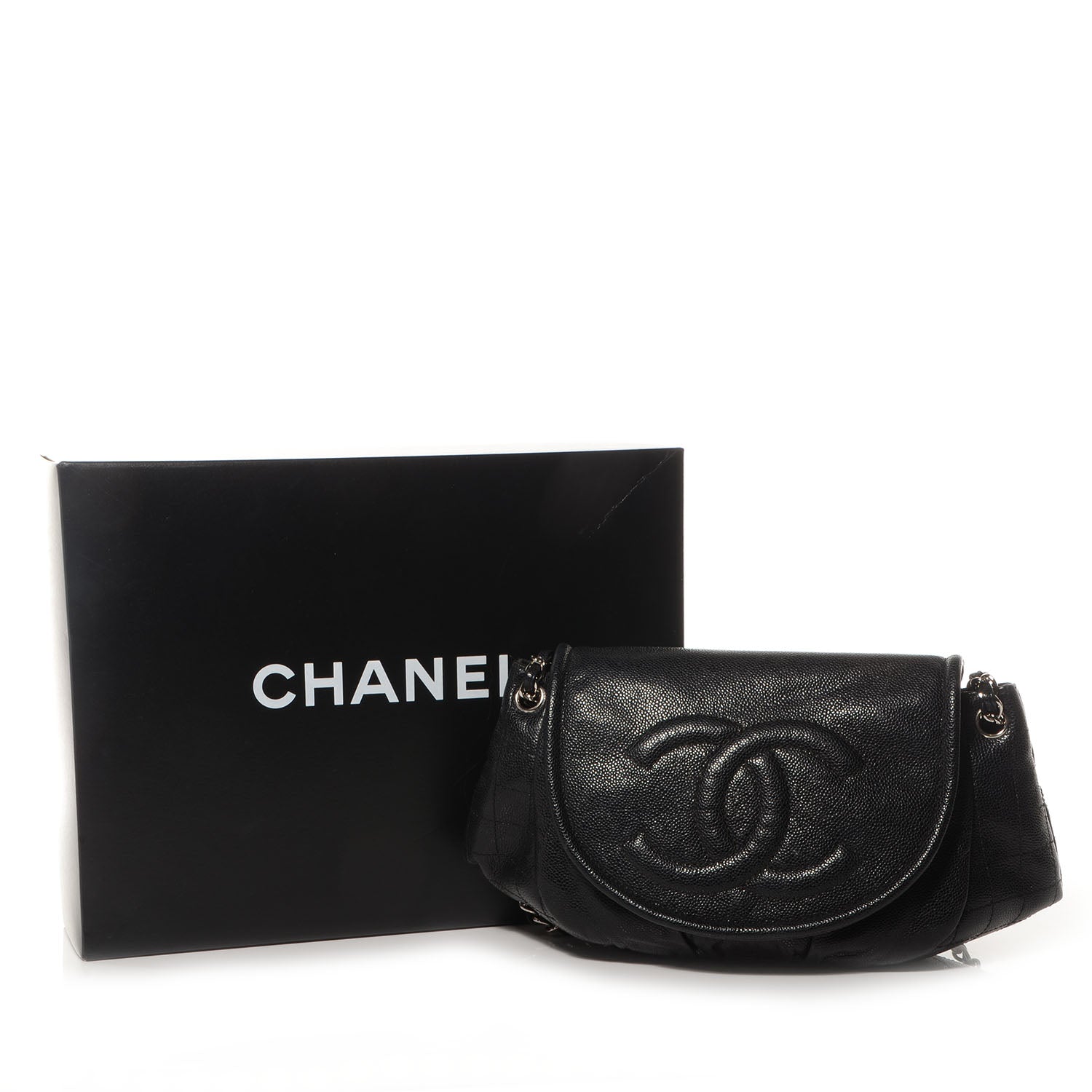 Chanel Caviar Half Moon Large Flap Black 8 of 8