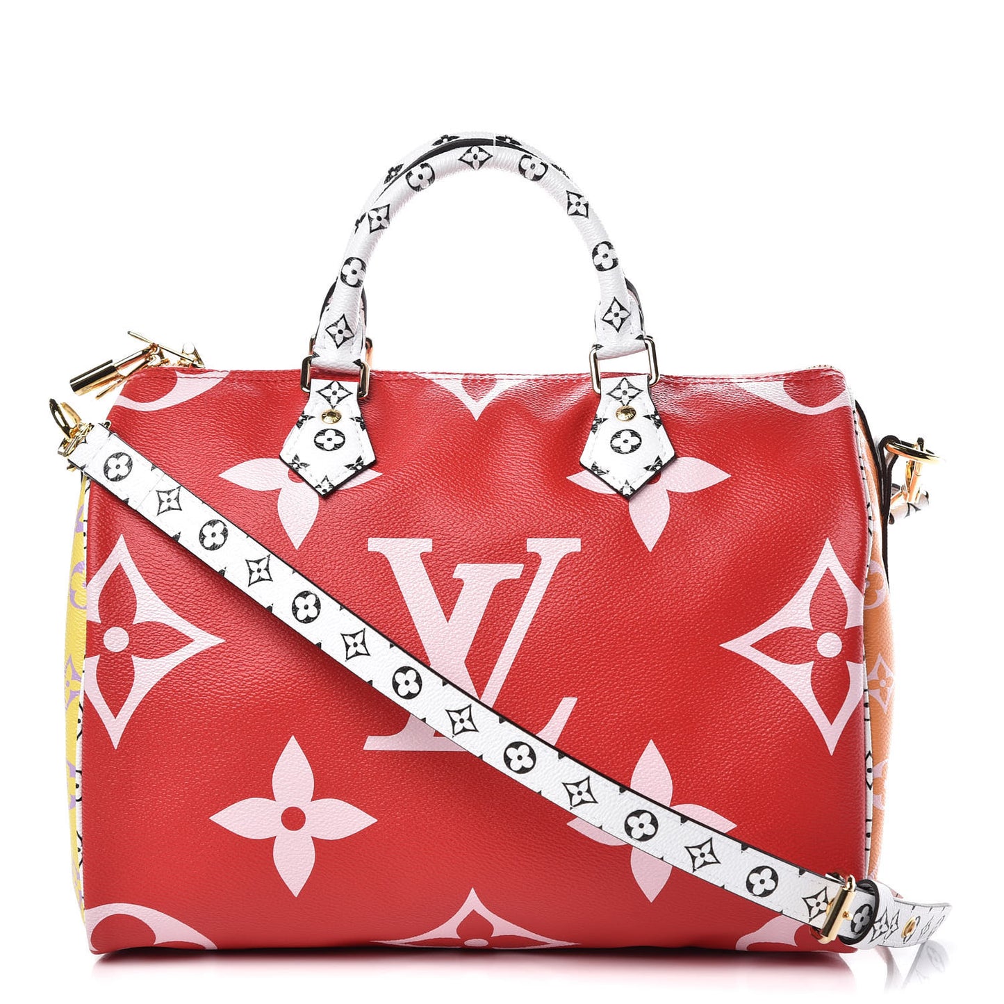 Monogram Giant Speedy Bandouliere 30 Rouge