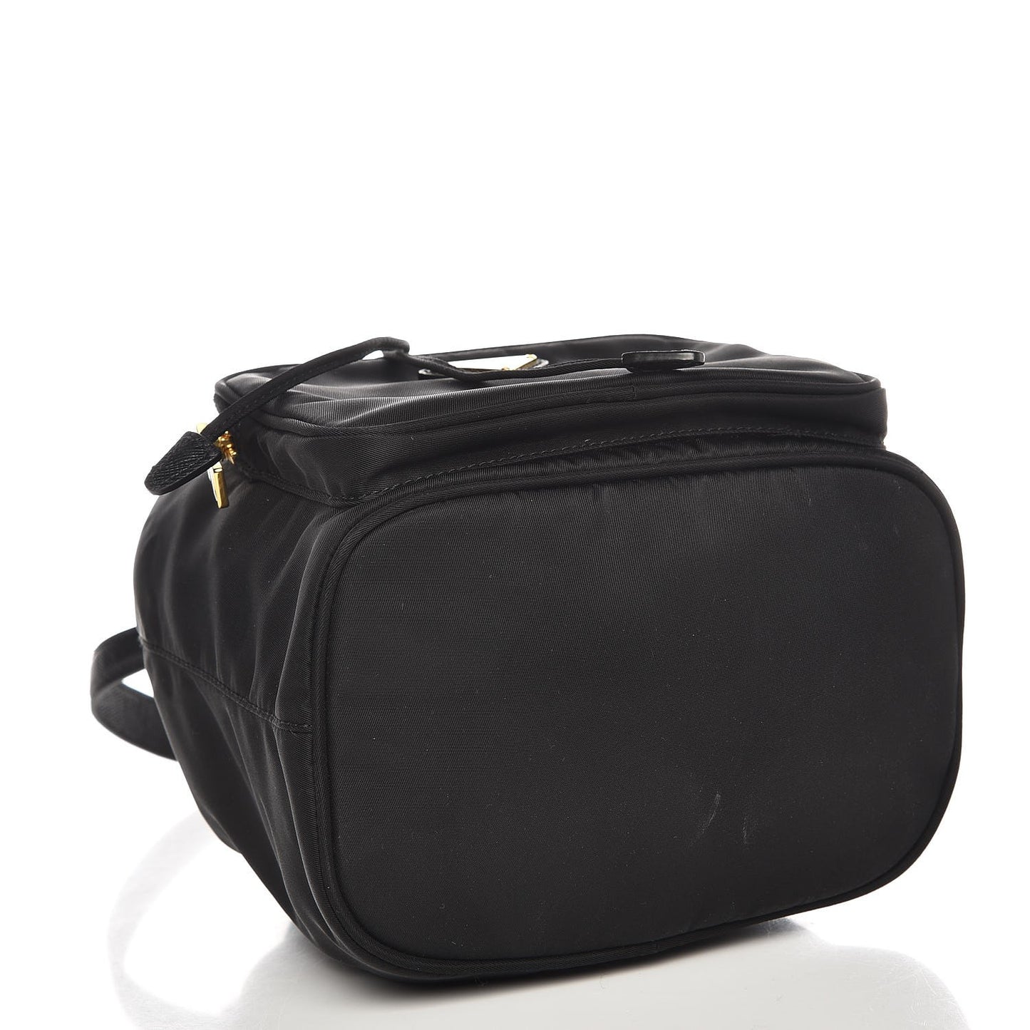 Saffiano Tessuto Nylon Mini Bucket Crossbody Bag Black