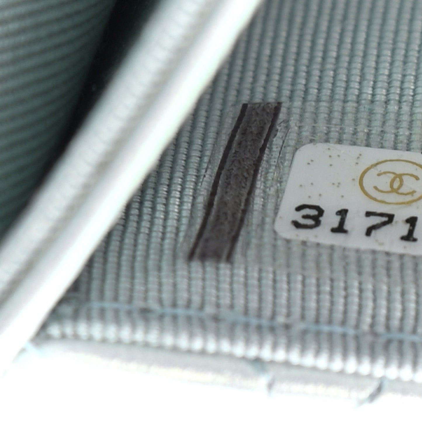 Iridescent Calfskin Quilted Flap Card Holder Light Blue