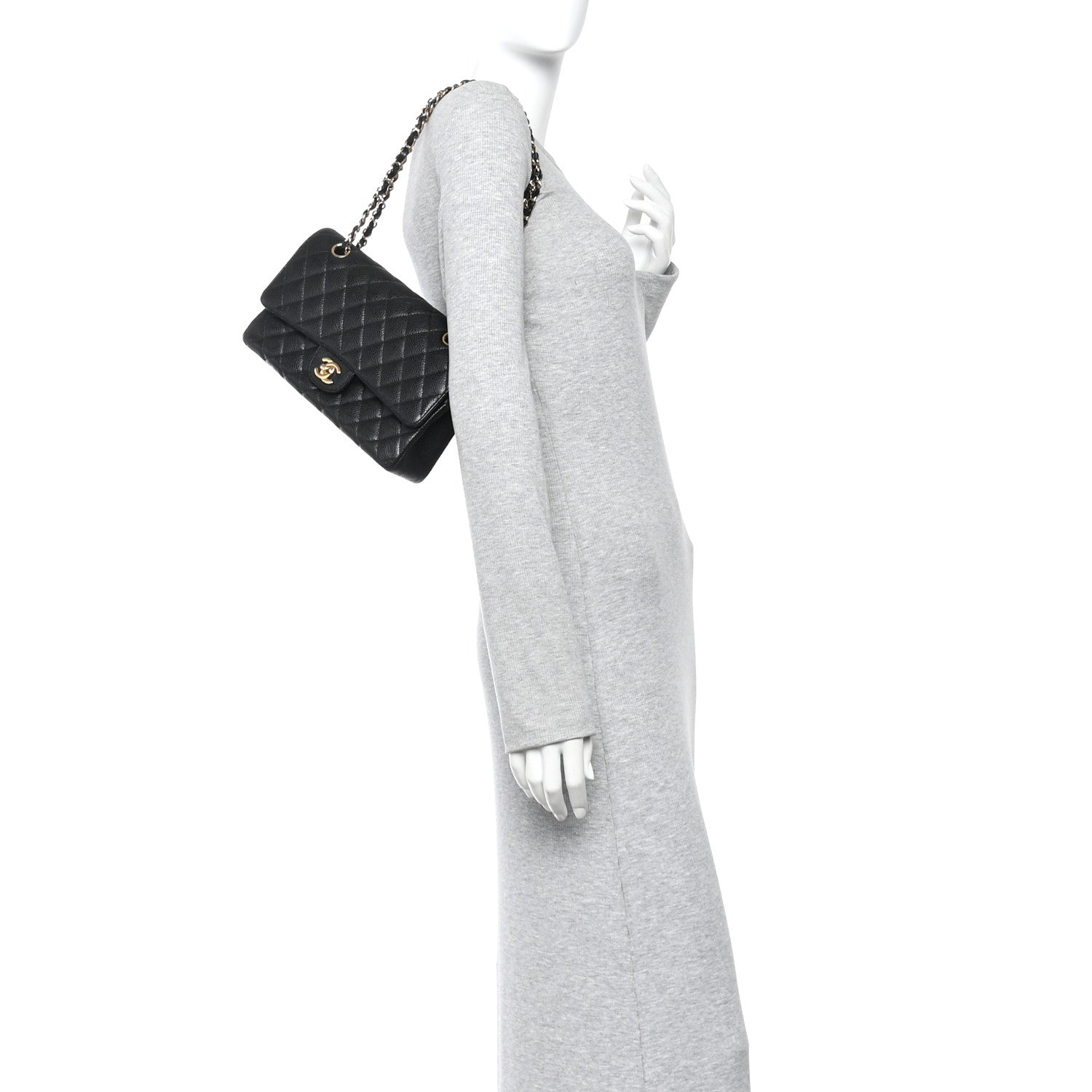 Chanel Caviar Quilted Medium Double Flap Black 2 of 14
