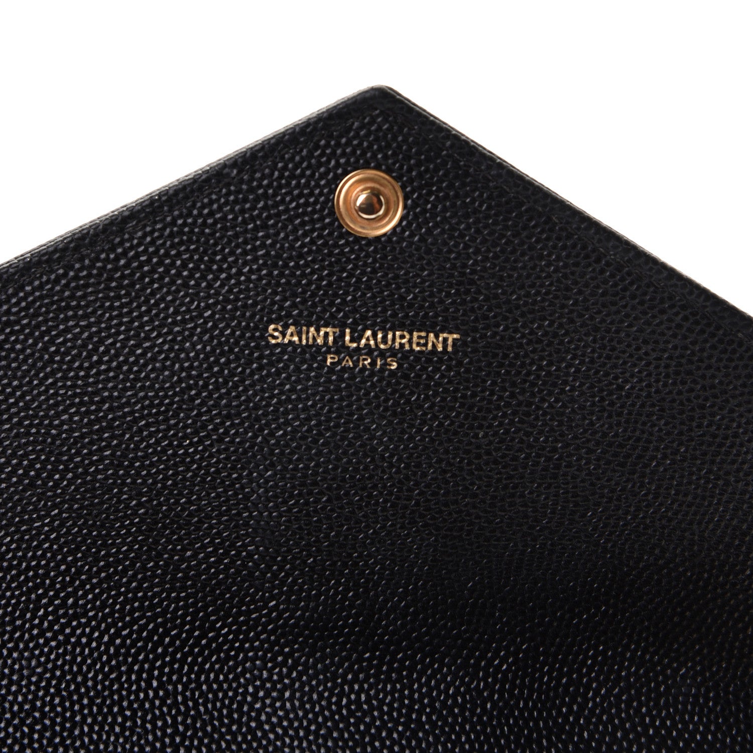 Saint Laurent Grain De Poudre Matelasse Chevron Monogram Flap Wallet Black 5 of 7