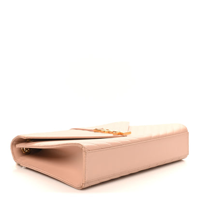 Saint Laurent Grain De Poudre Matelasse Chevron Large Monogram Satchel Pale Pink 4 of 10
