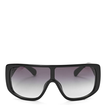 Chanel Acetate Shield Sunglasses 5495 Black 2 of 6