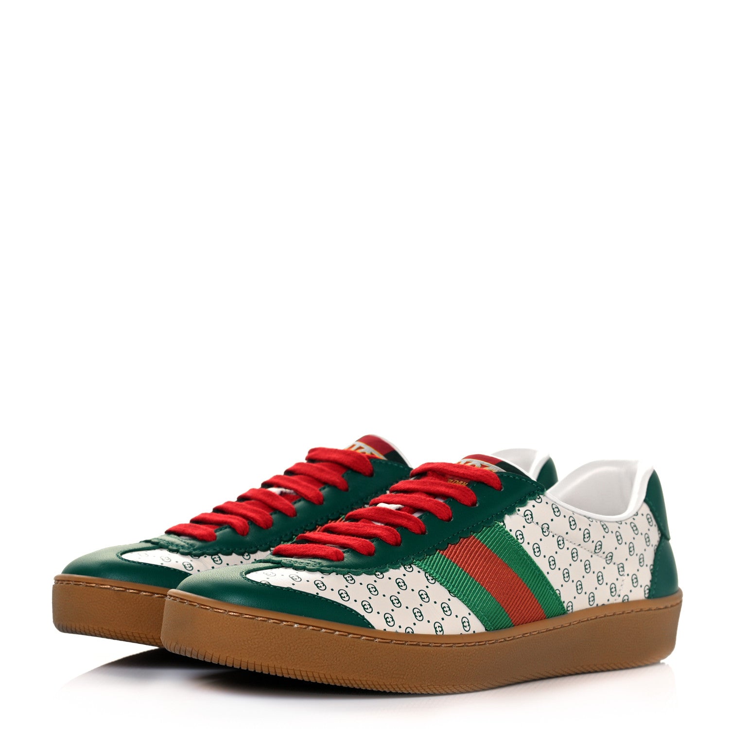Gucci X DAPPER DAN Calfskin Suede GG Micro Monogram G74 Sneakers 36.5 Emerald Mystic White 2 of 10