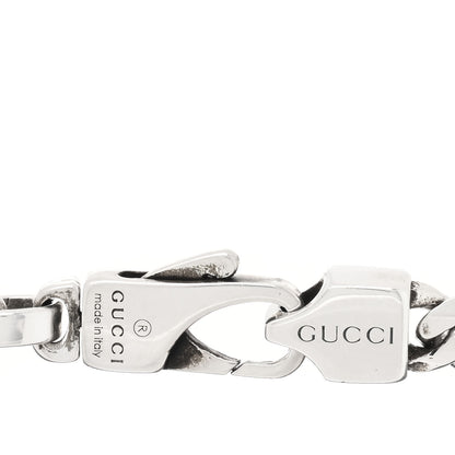 Gucci Sterling Silver Enamel Interlocking G Curb Chain Bracelet Black 3 of 3