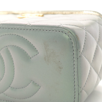 Chanel Metallic Lambskin Quilted Small CC Dynasty Vanity Case With Chain Grey 11 of 18