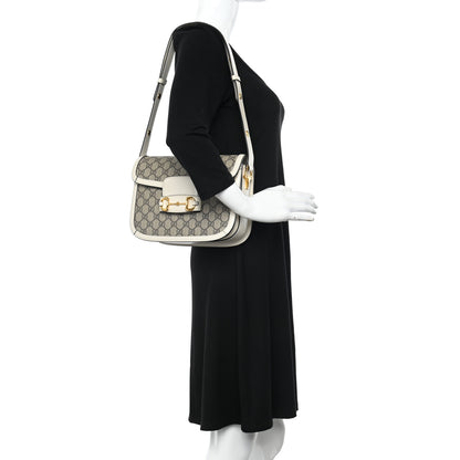 Gucci GG Supreme Monogram Horsebit 1955 Shoulder Bag Beige Mystic White 3 of 10