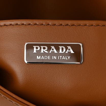 Prada Spazzolato Cleo Flap Adjustable Strap Shoulder Bag Tobacco 6 of 10