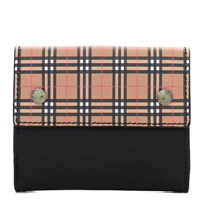 Burberry Mini Vintage Check Luna French Wallet Black 1 of 8