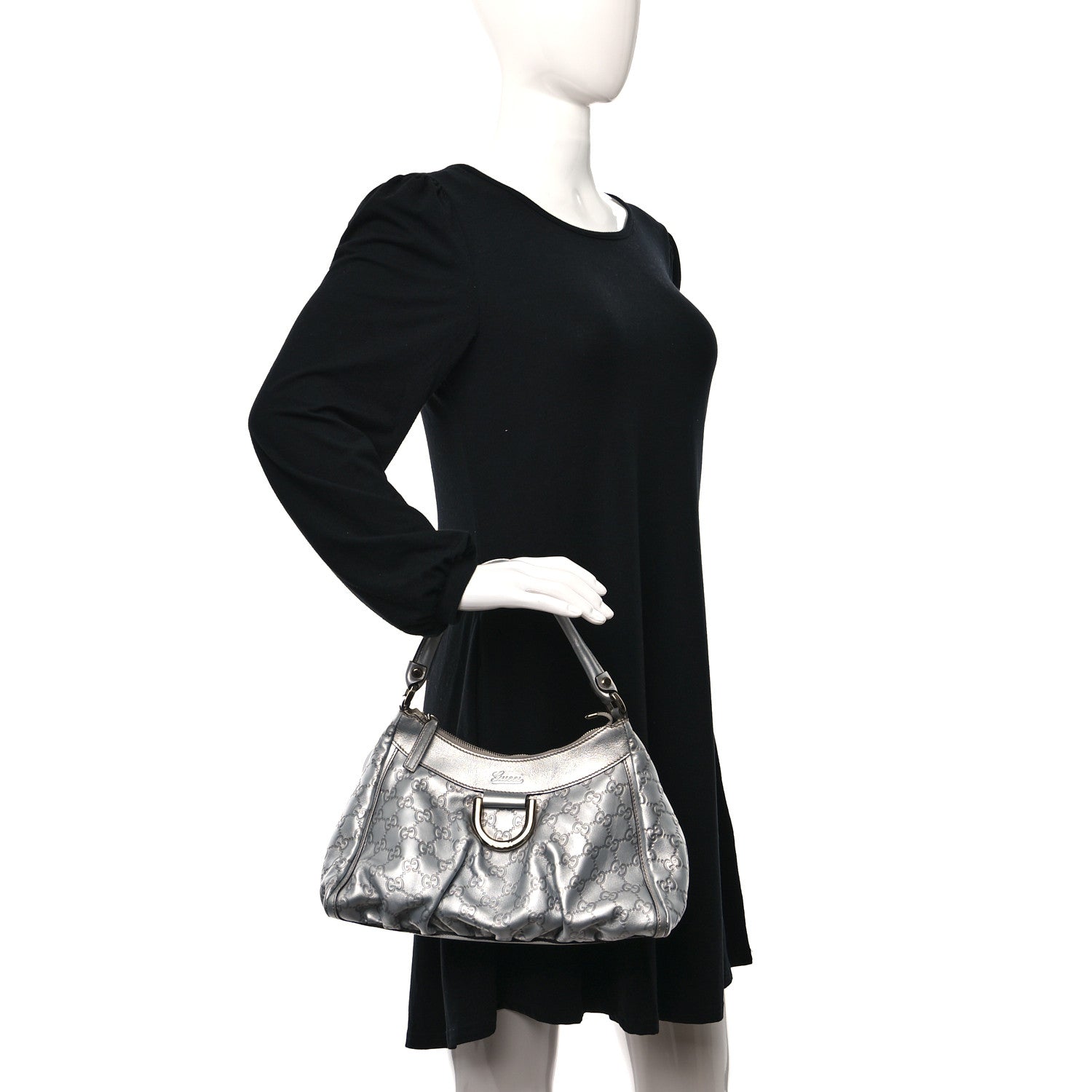 Gucci Metallic Guccissima Medium D Gold Hobo Silver 2 of 10