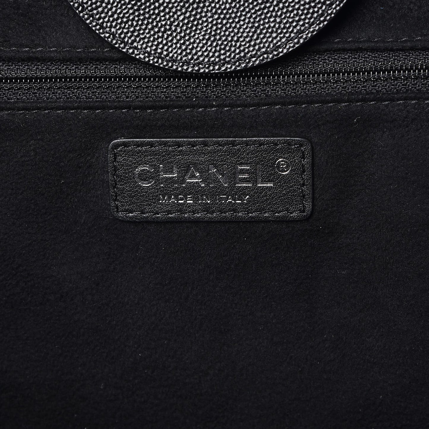 Caviar Medium Studded Deauville Tote Black