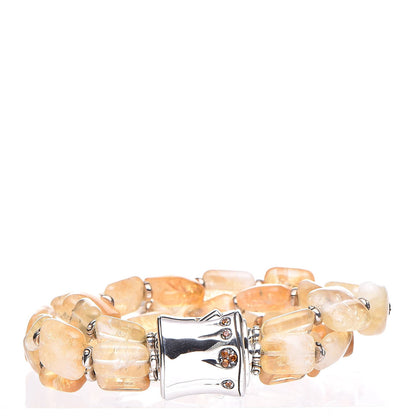 John Hardy Sterling Silver Champagne Citrine Bamboo Bead Bracelet M 3 of 5