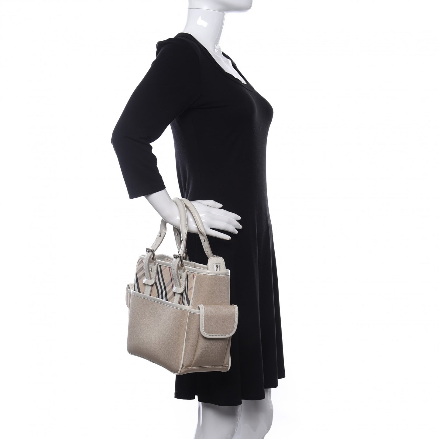 Canvas Nova Check Tote Beige