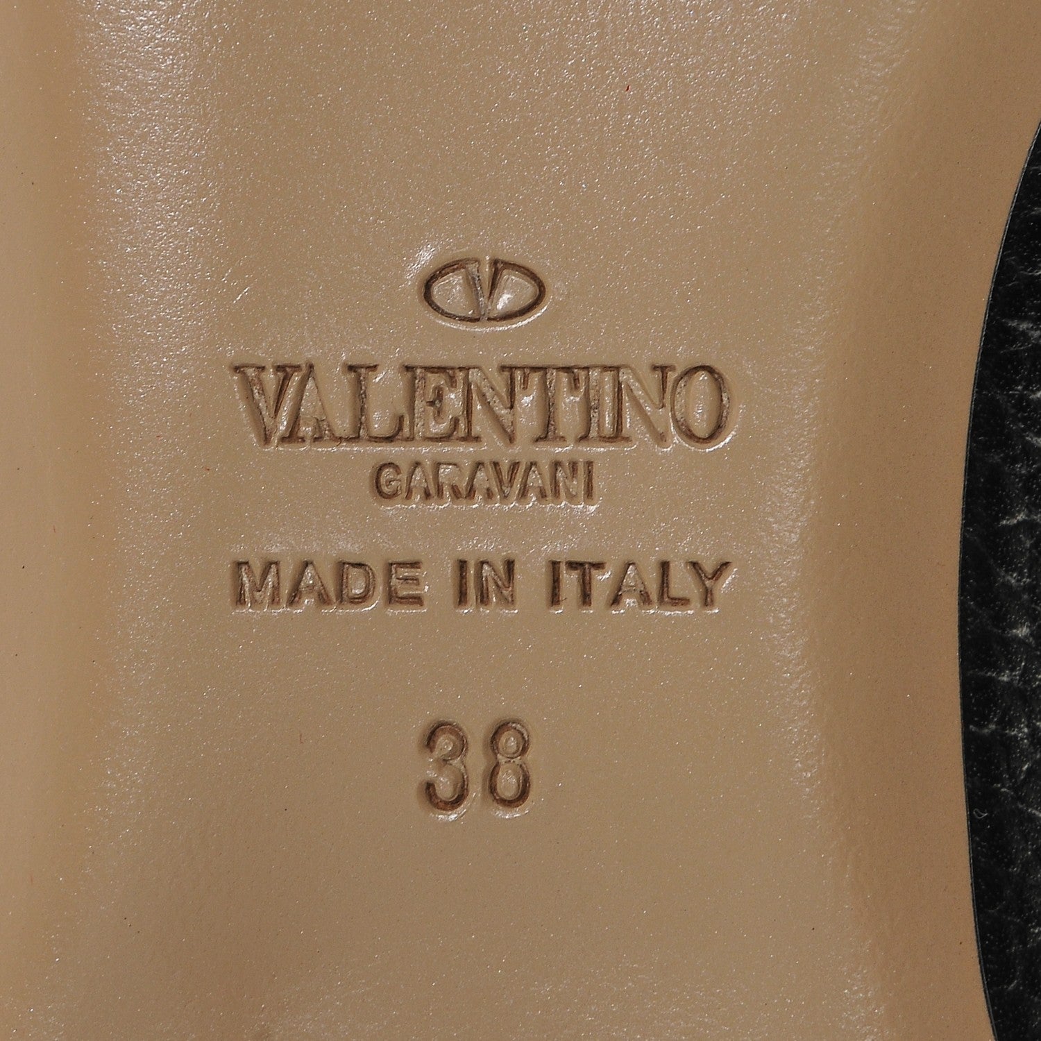 Valentino Garavani Pebbled Calfskin Rockstud Cage Ballerina Flats 38 Black 7 of 9