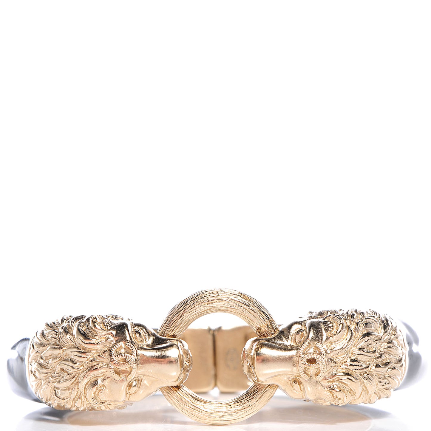 Enamel Lion Head Bracelet Black Gold