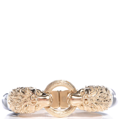Chanel Enamel Lion Head Bracelet Black Gold 3 of 5